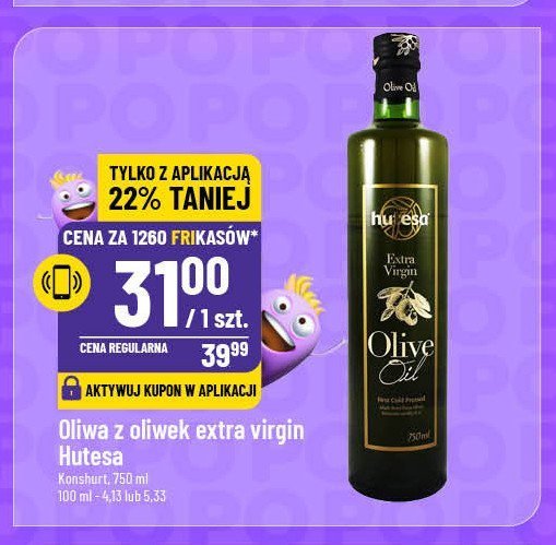 Oliwa z oliwek extra virgin Hutesa promocja w POLOmarket