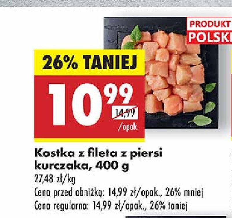 Kostka z fileta z piersi kurczaka promocja