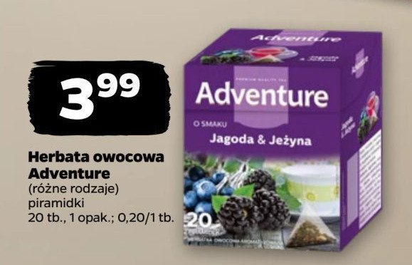 Herbata jagoda & jeżyna Adventure promocja w Netto