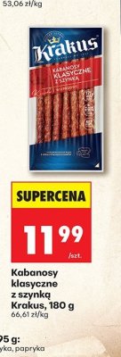 Kabanosy klasyczne z szynką promocja w Biedronka