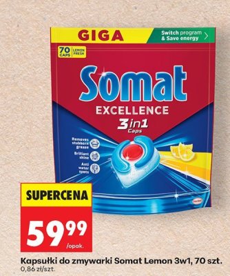 Kapsułki do zmywarki Somat Lemon 3w1 promocja w Biedronka