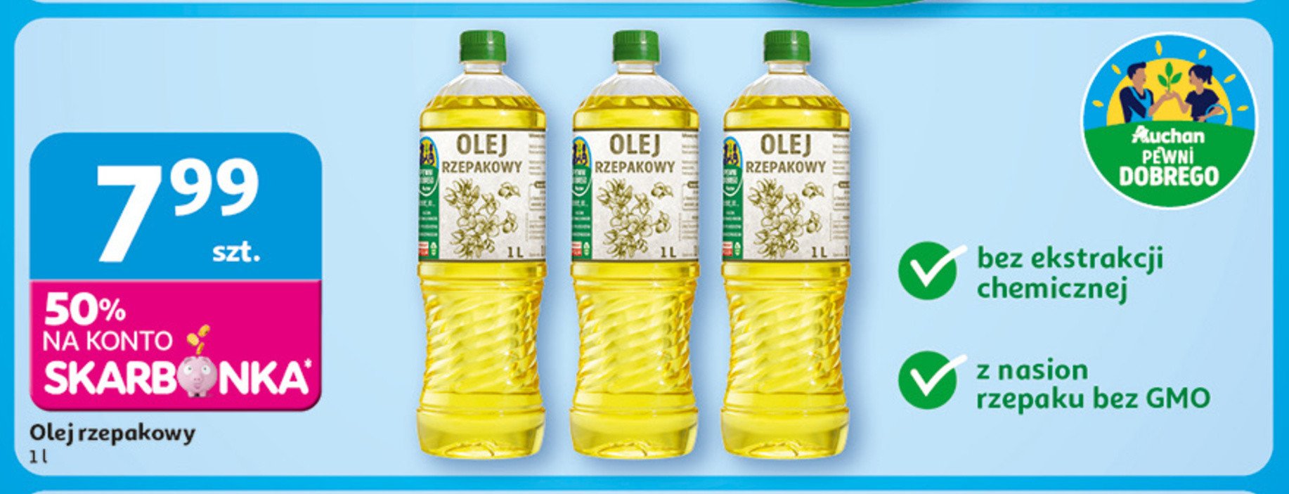 Olej rzepakowy Auchan pewni dobrego promocja