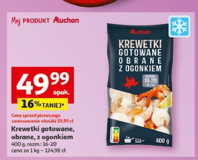 Krewetki gotowane obrane z ogonkiem Auchan promocja