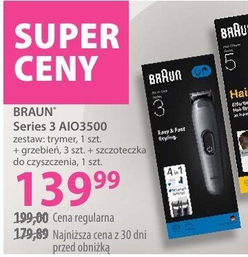 Zestaw BRAUN Series 3 AQ3500 zestaw: trymer, 1 szt. + żel do golenia, 1 szt. + szczoteczka do czyszczenia, 1 szt. promocja w Hebe
