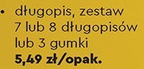 Długopis, zestaw 7 lub 8 długopisów lub 3 gumki promocja w Biedronka