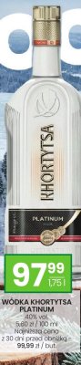 Wódka Khortytsa Platinum 40% vol. 1,75l promocja w Twój Market