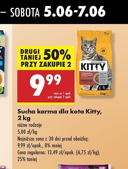 Karma dla kota z wołowiną i wątróbką Kitty promocja w Biedronka