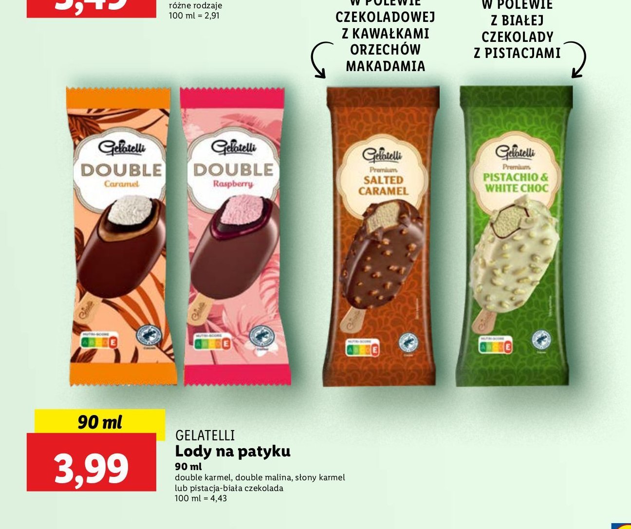 Lód double raspberry Gelatelli promocja w Lidl