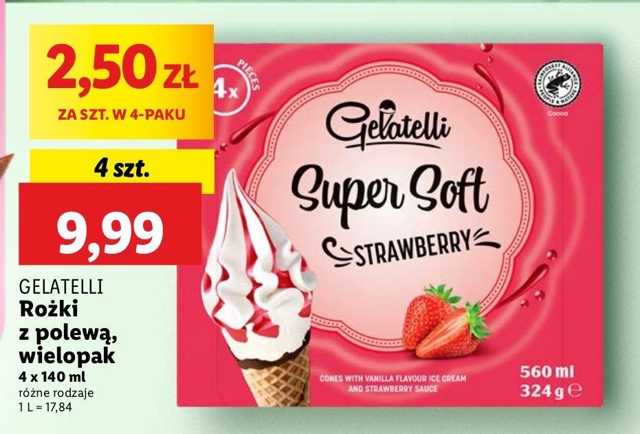 Lody truskawkowe Gelatelli promocja