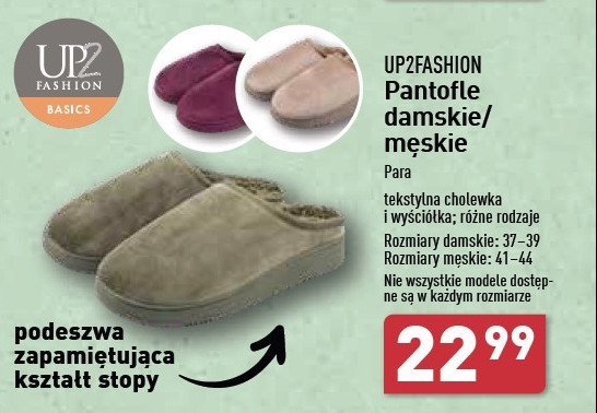 Pantofle z filcu damskie 37-44 Up2fashion promocja w Aldi