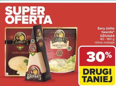 Ser żółty twardy DZIUGAS Hard Cheese 40-180 g różne rodzaje promocja w Carrefour