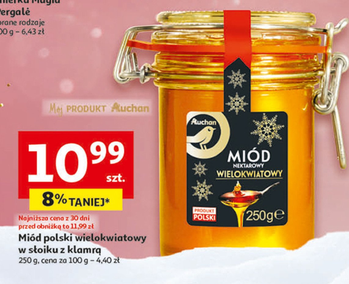 Miód nektarowy wielokwiatowy Auchan wyjątkowe (logo złote) promocja
