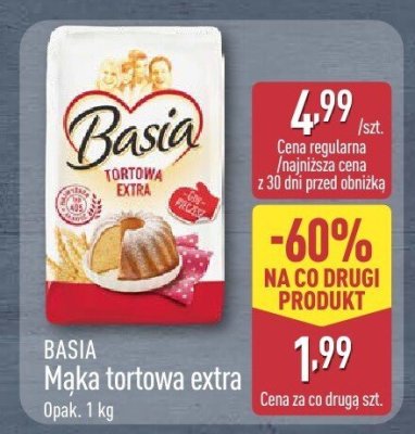 Mąka tortowa extra Basia promocja w Aldi