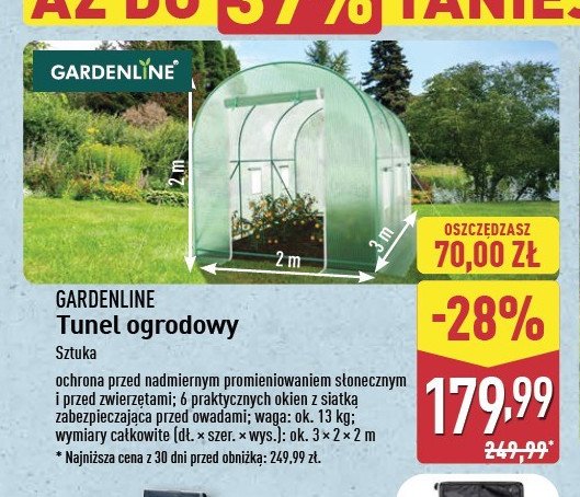 Tunel ogrodowy 3 x 2 x 2 m GARDEN LINE promocja