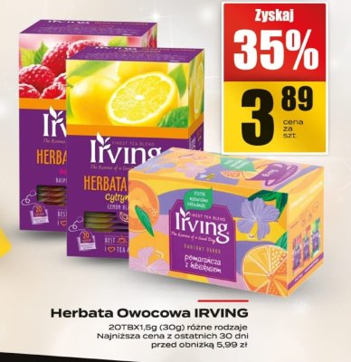 Herbata owocowa IRVING promocja w Supeco