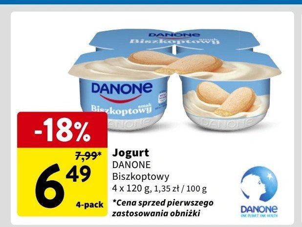 Jogurt biszkoptowy Danone kremowy promocja