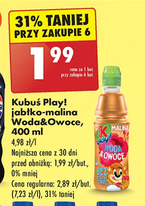 Napój jabłko-malina Kubuś play! woda & owoce promocja