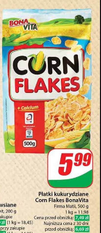 Płatki corn flakes Bona vita promocja