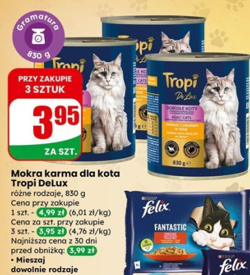 Karma mokra dla kota Tropi DeLux różne rodzaje promocja w Dino