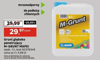 Grunt głęboko penetrujący M-GRUNT MAPEI promocja w Leroy Merlin