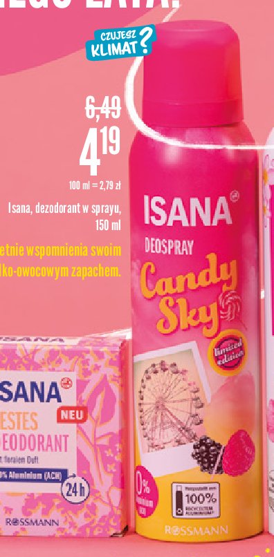 Dezodorant candy sky Isana promocja