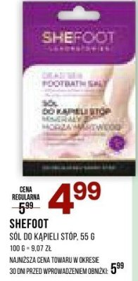 Sól do kąpieli stóp Shefoot Footbath Salt 55g promocja w Drogerie Natura