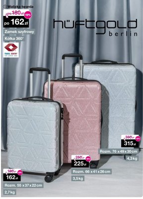 Walizka twarda hüftgold berlin 55x37x22cm 2,7kg promocja w Woolworth