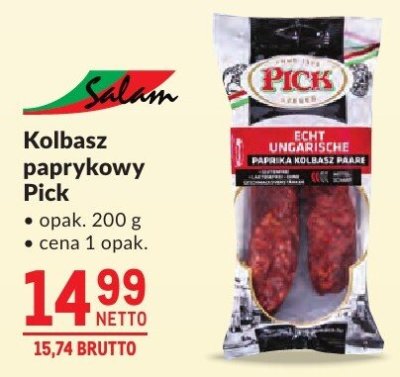 Kolbasz paprykowy Pick promocja w Makro