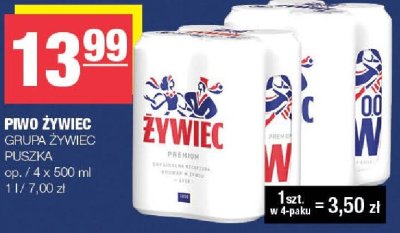 Piwo żywiec grupa żywiec puszka promocja w SPAR