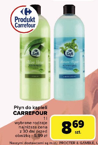 Płyn do kąpieli marine algae Carrefour soft promocja w Carrefour