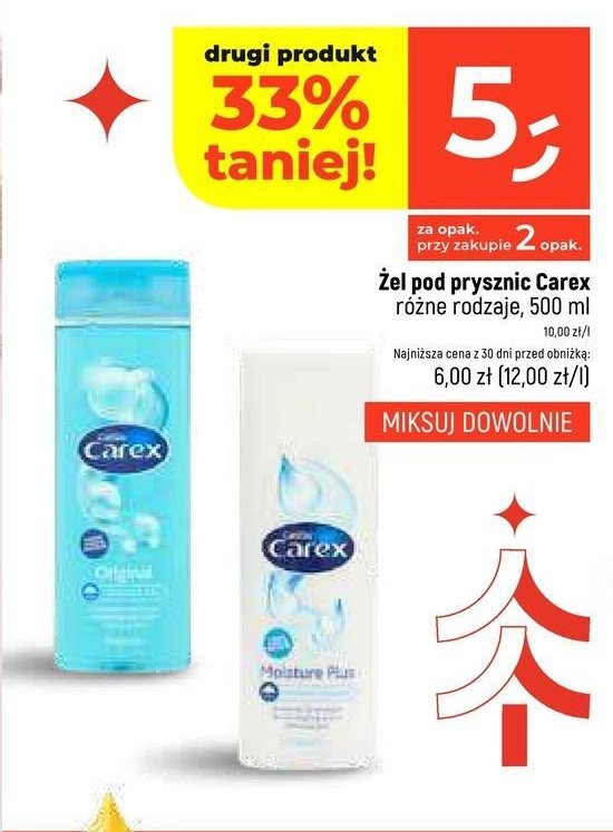 Zel pod prysznic Carex moisture plus promocja