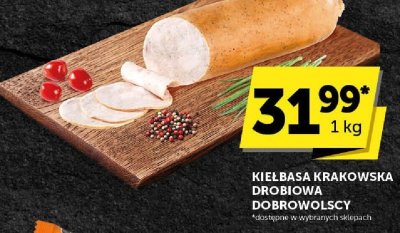 Kiełbasa krakowska drobiowa Dobrowolscy promocja w Groszek