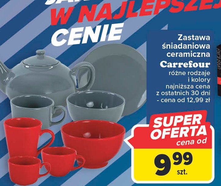 Talerz ceramiczny szary Carrefour promocja