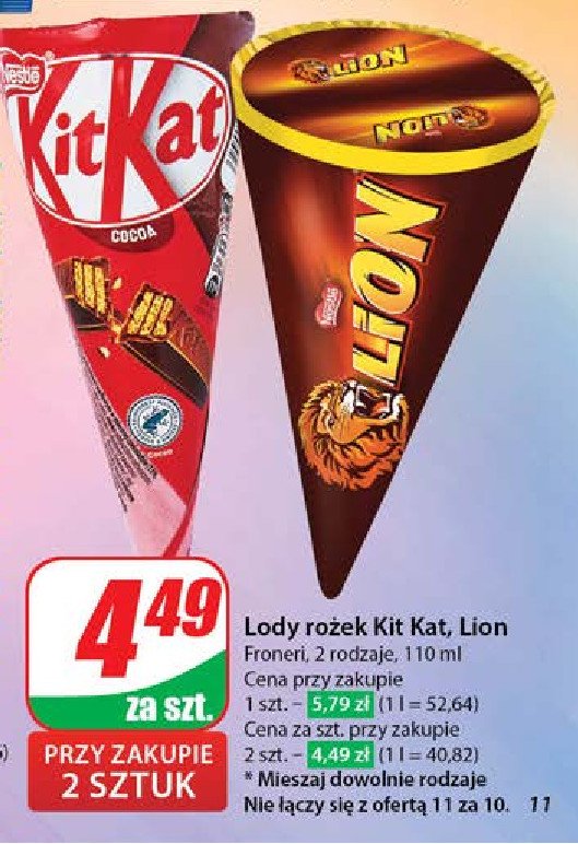 Rożek czekoladowy Kitkat promocja w Dino