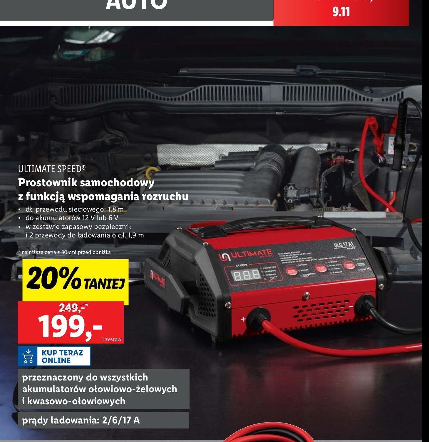 Prostownik z funkcją wspomagania rozruchu Ultimate speed promocja