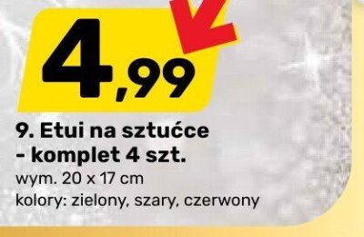 Etui na sztućce - komplet 4 szt. promocja w Bricomarche