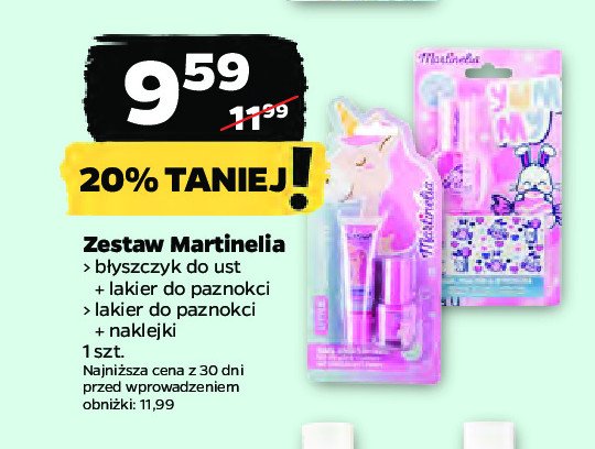Zestaw b艂yszczyk do ust + lakier do paznokci MARTINELIA promocja