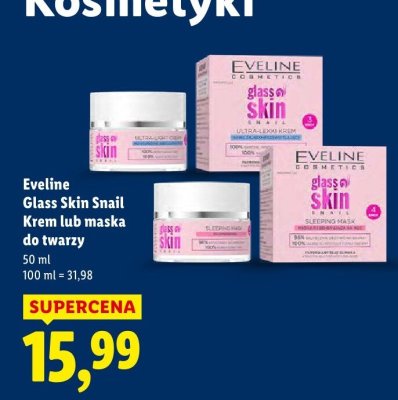 Krem do twarzy Glass Skin Snail Eveline promocja w Lidl