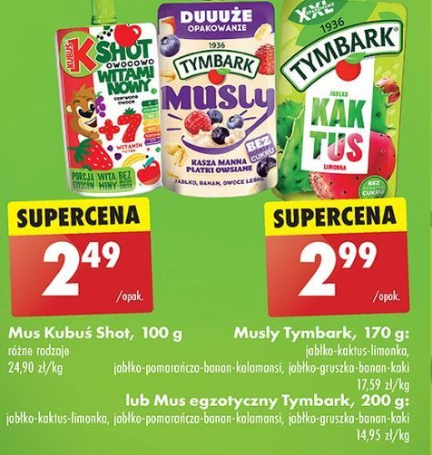 Mus jabłko-kaktus-limonka TYMBARK ENERGY VIBES promocja