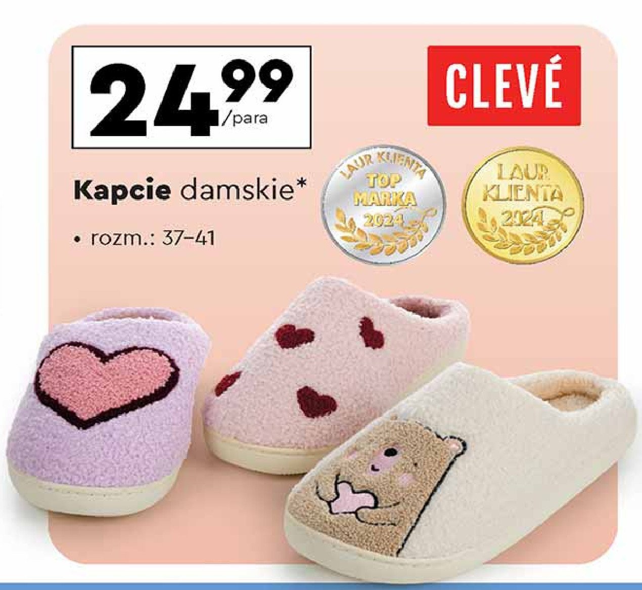 Kapcie damskie 37-41 Cleve promocja