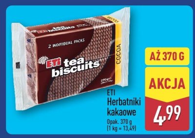 Herbatniki kakaowe ETI tea biscuits promocja w Aldi