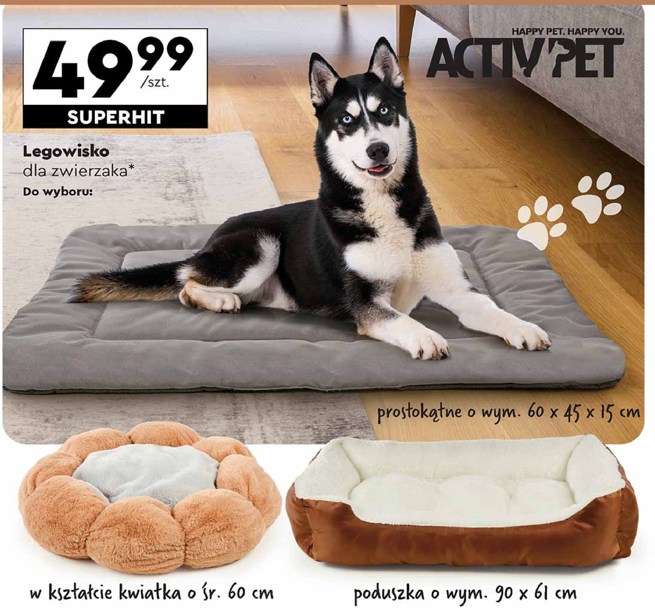 Legowisko poduszka 90 x 61 cm Activ pet promocja