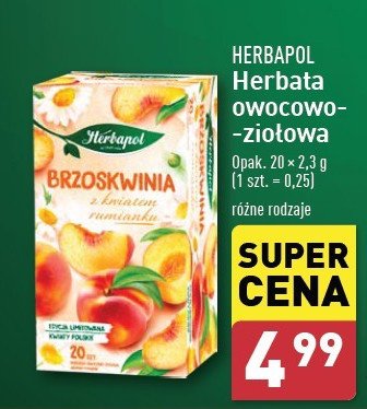 Herbata brzoskwinia z kwiatem rumianku Herbapol promocja