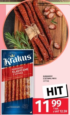 Kabanosy Krakus z szynką klasyczne 180 g promocja w Selgros