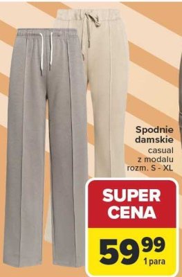 Spodnie damskie casual z modalu rozm. S - XL promocja w Carrefour