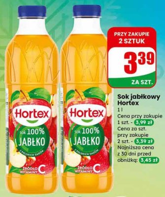 Sok jabłkowy Hortex promocja w Dino