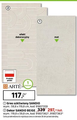 Dekor SANDIO BEIGE promocja w Leroy Merlin