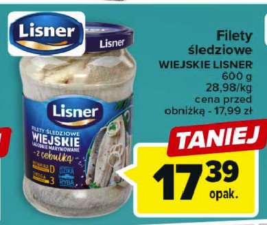 Filety śledziowe wiejskie z cebulą Lisner promocja