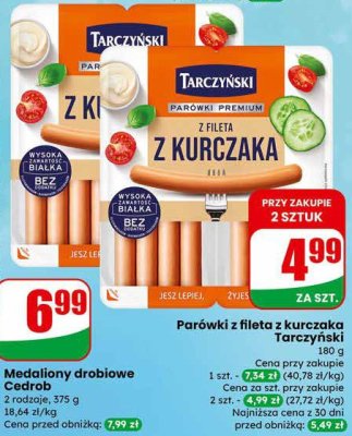 Parówki z fileta z kurczaka Tarczyński Premium promocja w Dino