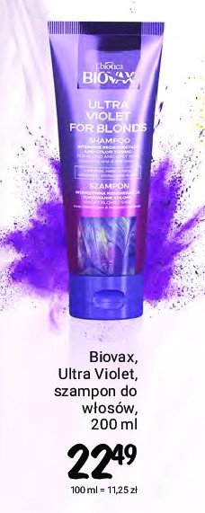 Szampon tonujący intensywnie regenerujący Biovax ultra violet for blonds promocja